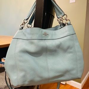 Beautiful light blue Coach handbag in excellent condition.